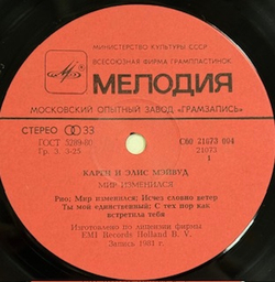 Виниловая пластинка Мэйвуд - Мир Изменился (Мелодия) LP