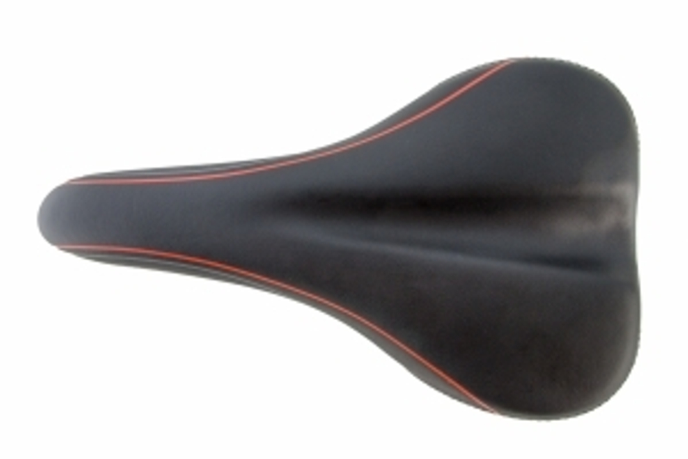 Седло комфортное, размер 258*175мм.черное с красным инд.уп Vinca Sport VS 6183 red lines