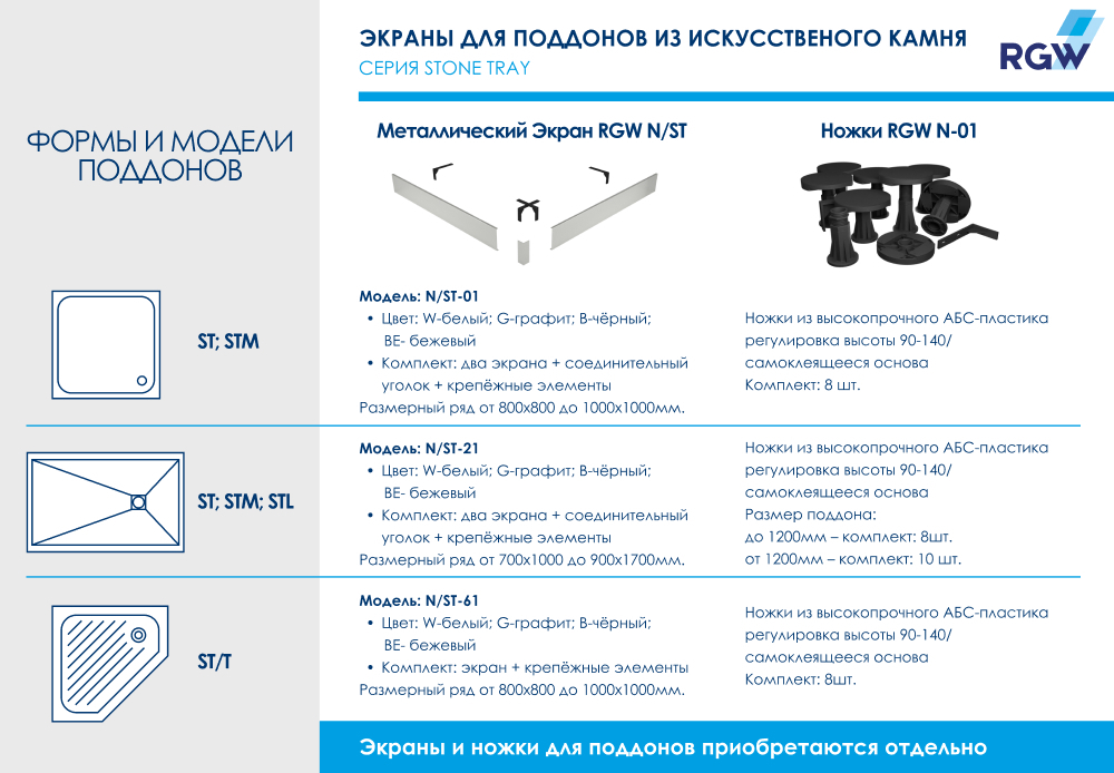 Душевой поддон трапеция RGW ST/T-W Белый (800x800)