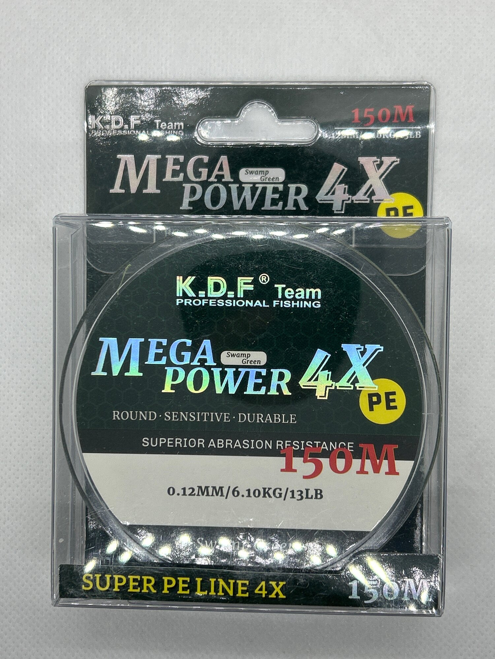 Шнур плетеный KDF MegaPower, 0,12 мм, разрывная нагрузка 6,1 кг