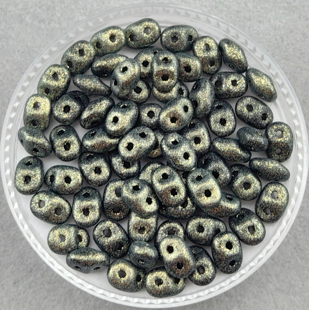 Бусины SuperDuo 2,5x5 мм, цвет Оливин, хамелеон (Polychrome Olivine)