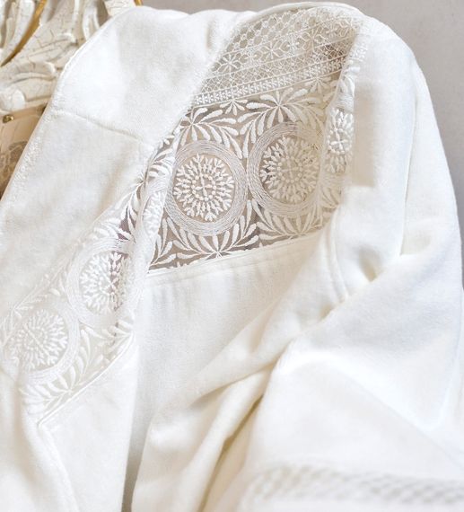 КВИН кремовый махровый женский халат Soft Cotton