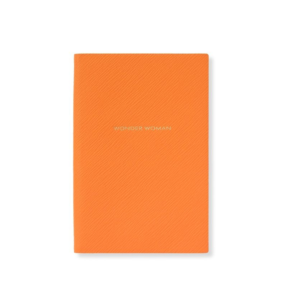 Smythson Блокнот Wonder Woman Chelsea Notebook in Panama, Bright Tangerine