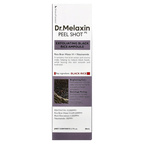 Dr.Melaxin, Peel Shot, отшелушивающая ампула с черным рисом, для всех типов кожи, 80 мл (2,7 жидк. унции)