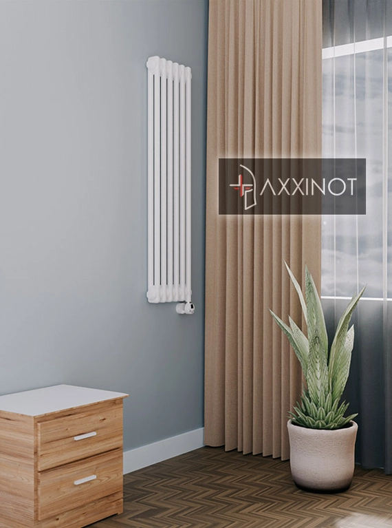 Axxinot Sentir Electric 2120 - электрический вертикальный двухтрубный трубчатый радиатор высотой 1200 мм, белый