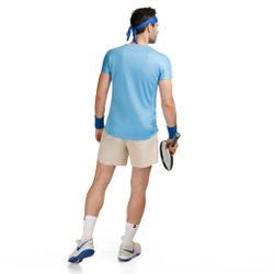 Мужское теннисное поло Nike Dri-Fit RAFA MNK Challenger T-Shirt Men - Light Blue