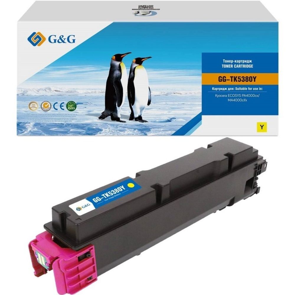 Тонер-картридж G&amp;G, аналог Kyocera TK-5380Y для ECOSYS PA4000/MA4000 желтый (10k)