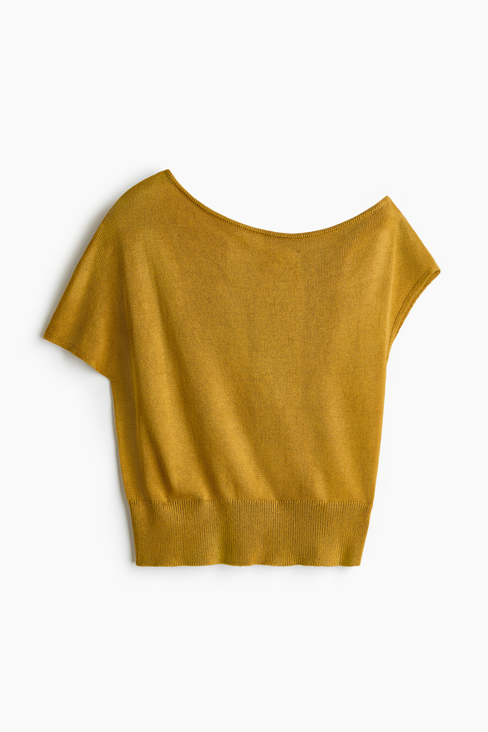 Тонкий трикотажный топ на одно плечо — Тёмно-коричневый - H&M
