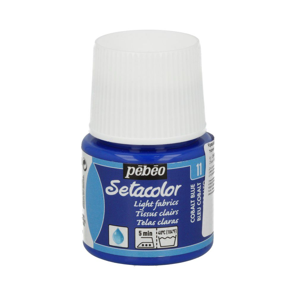 Краска для светлых тканей Setacolor 45 мл 329-011 кобальт синий, Pebeo Краска для светлых тканей Setacolor 45 мл 329-011 кобальт синий, Pebeo
