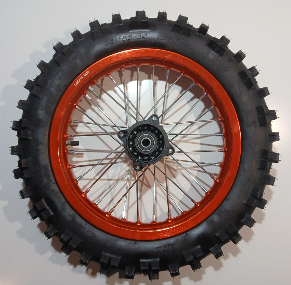 Колесо заднее в сборе 90/100-14" Питбайк KAYO EVOLUTION K125EM