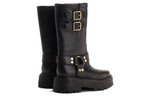 CELINE Engraved Logo Buckled Boots Women"s