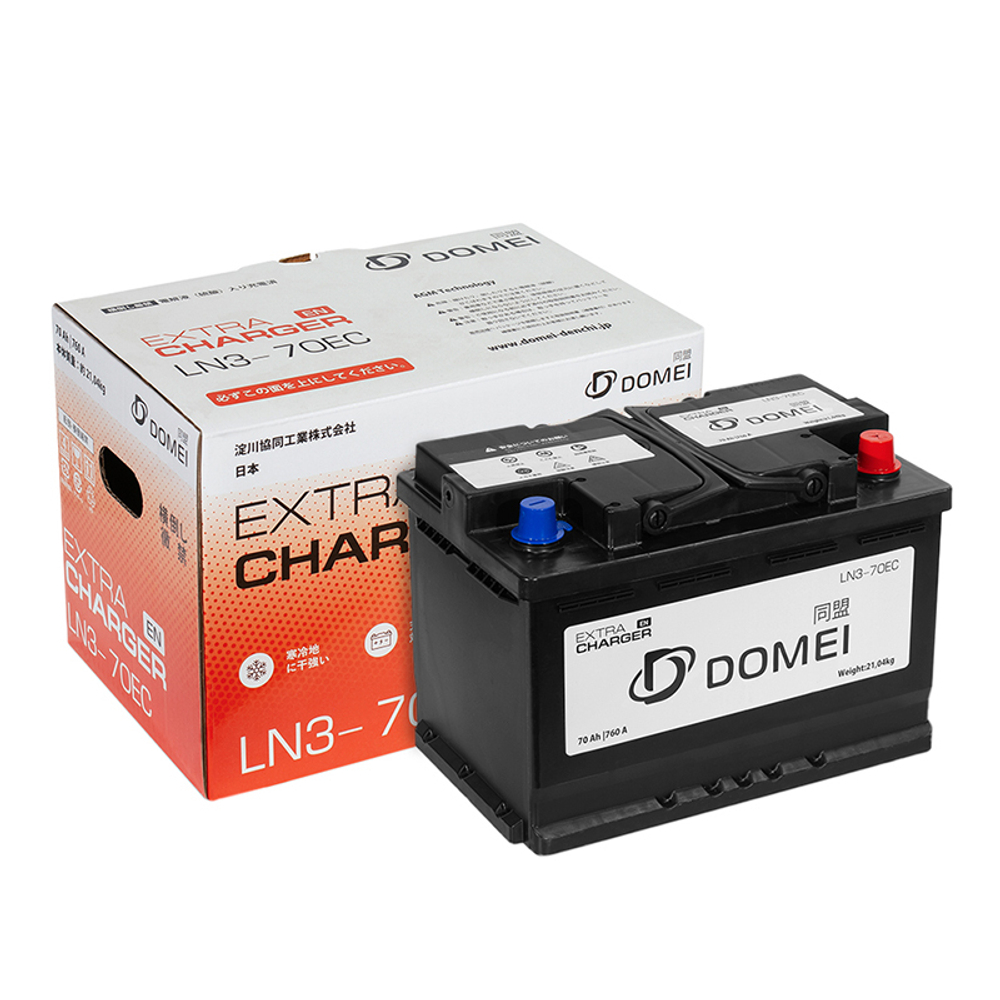 Аккумулятор DOMEI Extra CHARGER EN LN3 - 70EC, 70Ah, 760A, 278x175x190, бортик LN370EC