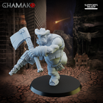 Orks Greenskins Boyz Западный орк №6 с пистолетом и топором миниатюра для dnd, днд, pathfinder, фентези, Настольная игра, НРИ, Варгейм, РПГ
