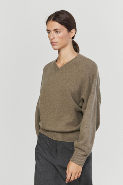 Massimo Dutti Свитер оверсайз из 100% шерсти, бежевый