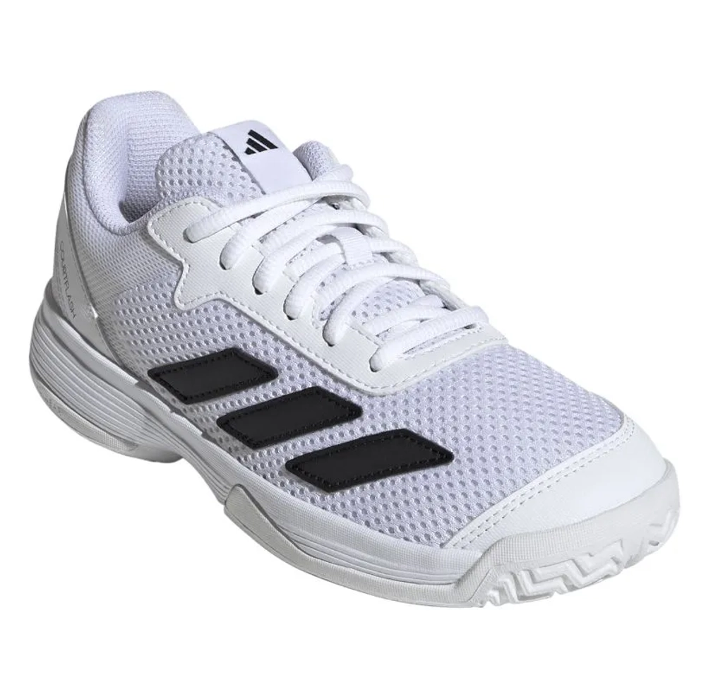 Детские теннисные кроссовки Adidas Courtflash K - cloud white/core black/cloud white