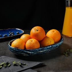 Блюдо овальное 35*20,5 см h6 см глубокое 2 л Aqua Blue Style Buffet P.L. [1]