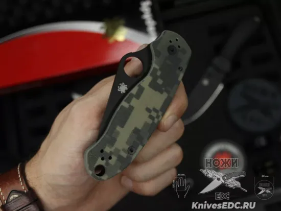 Нож складной Spyderco Para 3 223GPCMOBK c черным клинком CPM-S45VN, рукоять камуляжный G10
