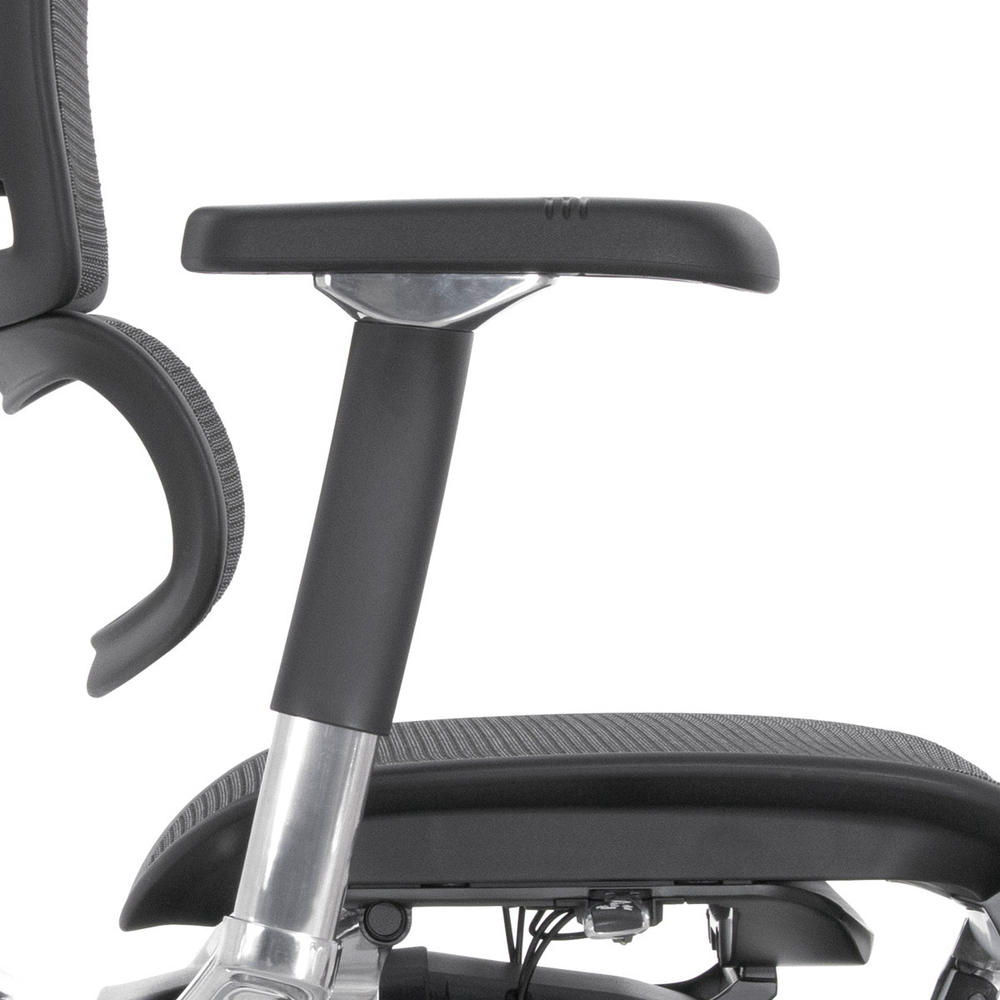 Кресло FALTO Ergohuman Luxury 2 с подножкой ( чёрный каркас /сетка чёрный T-168-B1 Black )