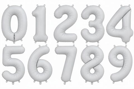 Цифры 102 см "Белые сатиновые" слим (slim)