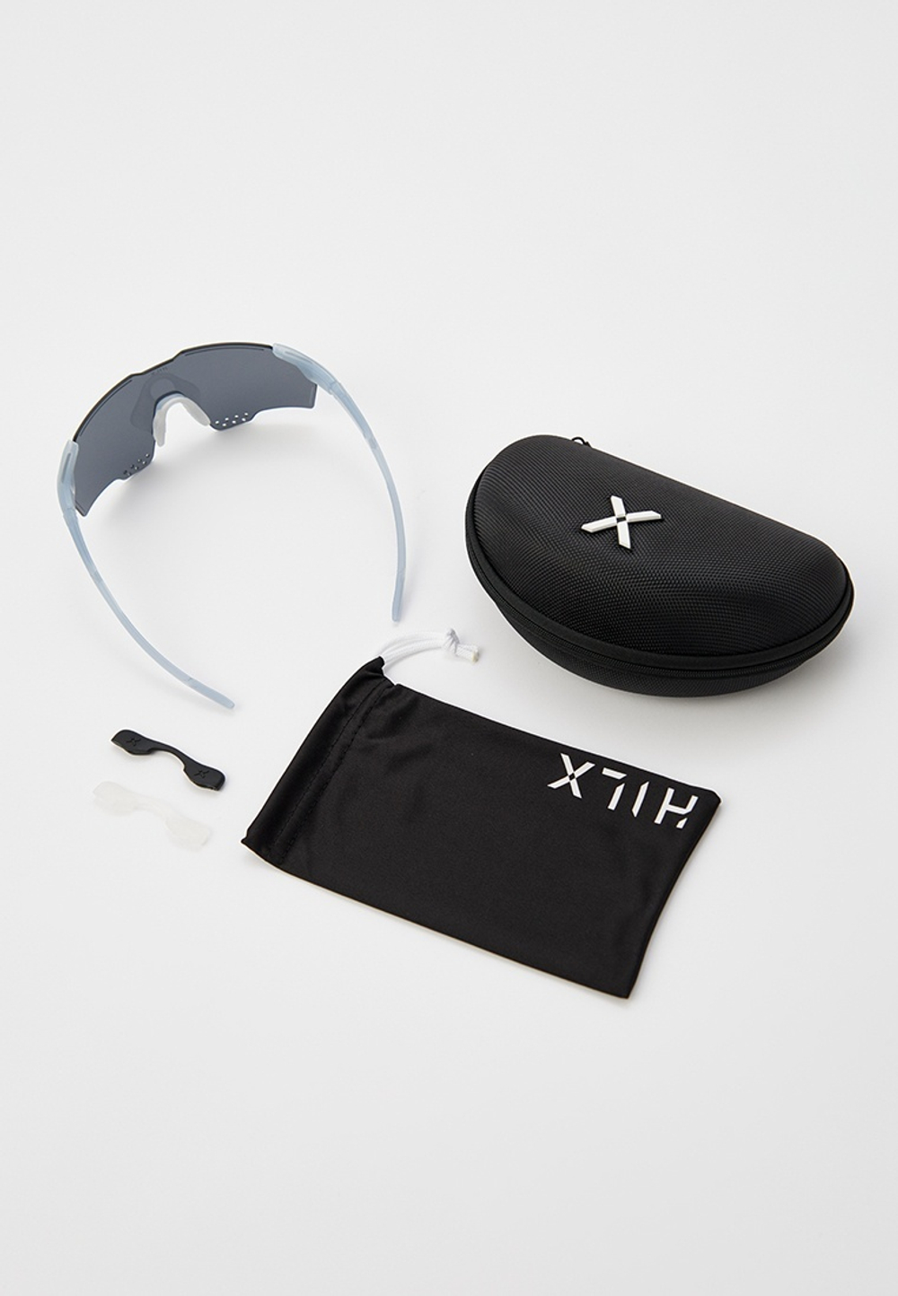 Спортивные очки HILX Gladiator (L) / Shiny Crystal Milky Light Grey / Black Mirror Lens