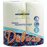 Полотенца бумажные МЯГКИЙ ЗНАК Deluxe 2 сл., 2 рул., белые✦