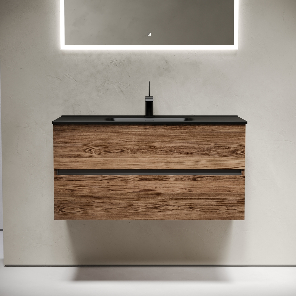 Тумба подвесная под раковину Sancos Urban, дуб чарльстон 990х450х550, арт. UR100ECH