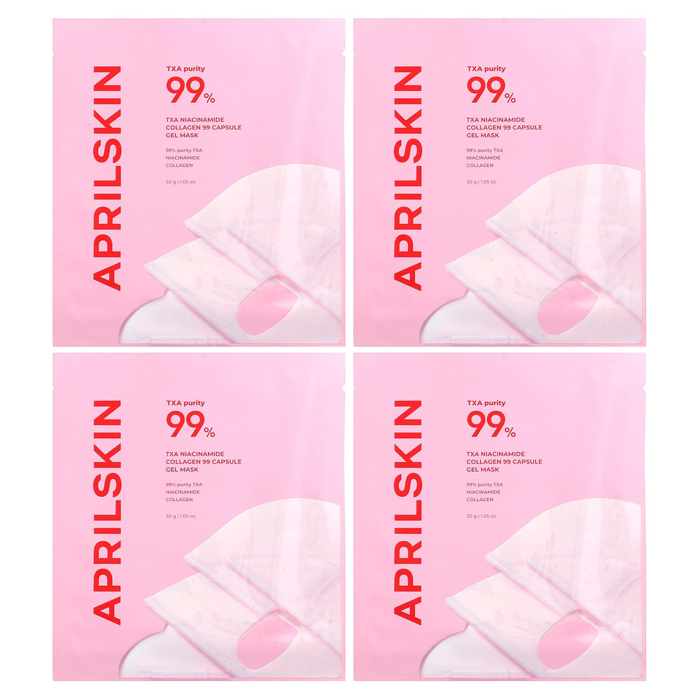 April Skin, гелевая маска для лица с никотинамид коллагеном и 99 капсулами, 4 шт. по 30 г (1,05 унции)