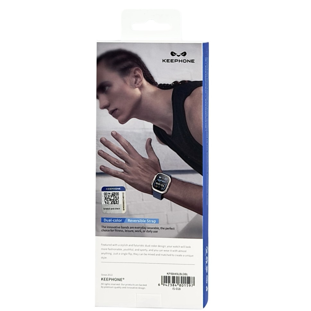 Сменный ремешок для Apple Watch 49/45/44/42мм Keephone Ibands Magnetic Snap (KPIBA49LBLDBL) синий