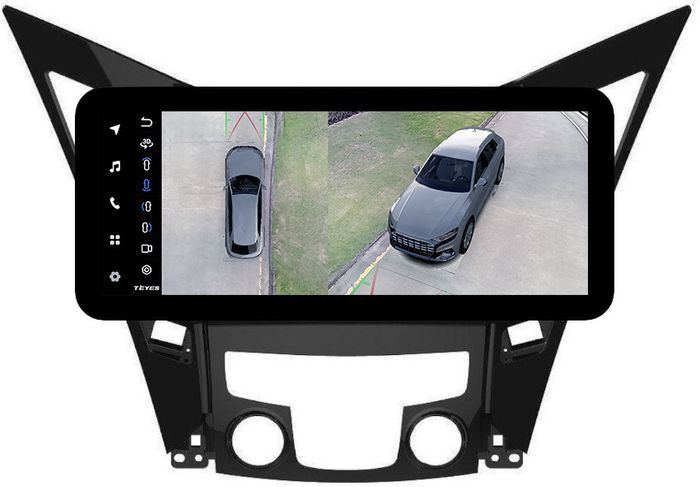 Магнитола для Hyundai Sonata 6 YF 2010-2013 (без штатного усилителя) - Teyes LUX ONE 360 монитор 12.3" 2K QLED на Android 10, Быстрая, CarPlay, 4G SIM-слот, 4 камеры в комплекте