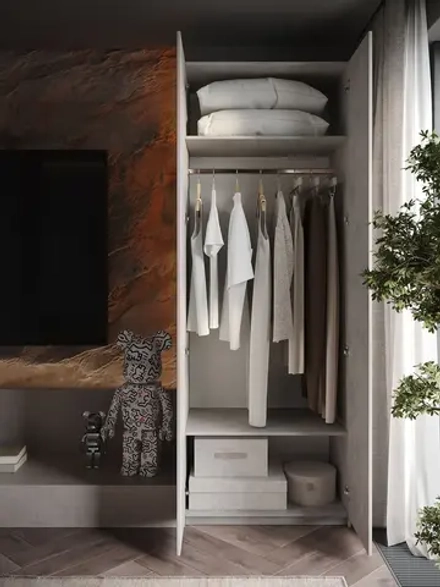Шкаф распашной Soho, серый, 81 см