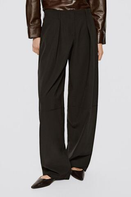 Massimo Dutti Брюки прямого кроя с декоративной строчкой - Limited Edition, коричневый