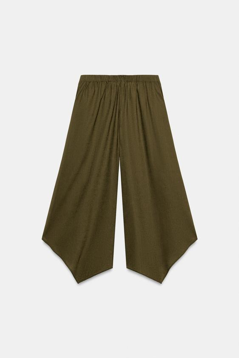 ZARA АСИММЕТРИЧНЫЕ БРЮКИ-КЮЛОТЫ, ХАКИ
