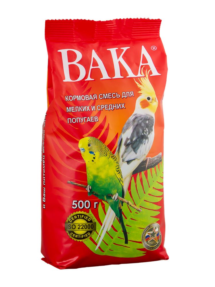 ВАКА корм для мелких и средних попугаев 500 г ВАКА корм для мелких и средних попугаев 500 г