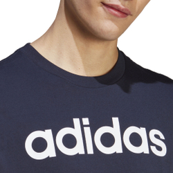 Мужское теннисное поло adidas LIN Singel Jersey T-Shirt Men - Dark Blue, White