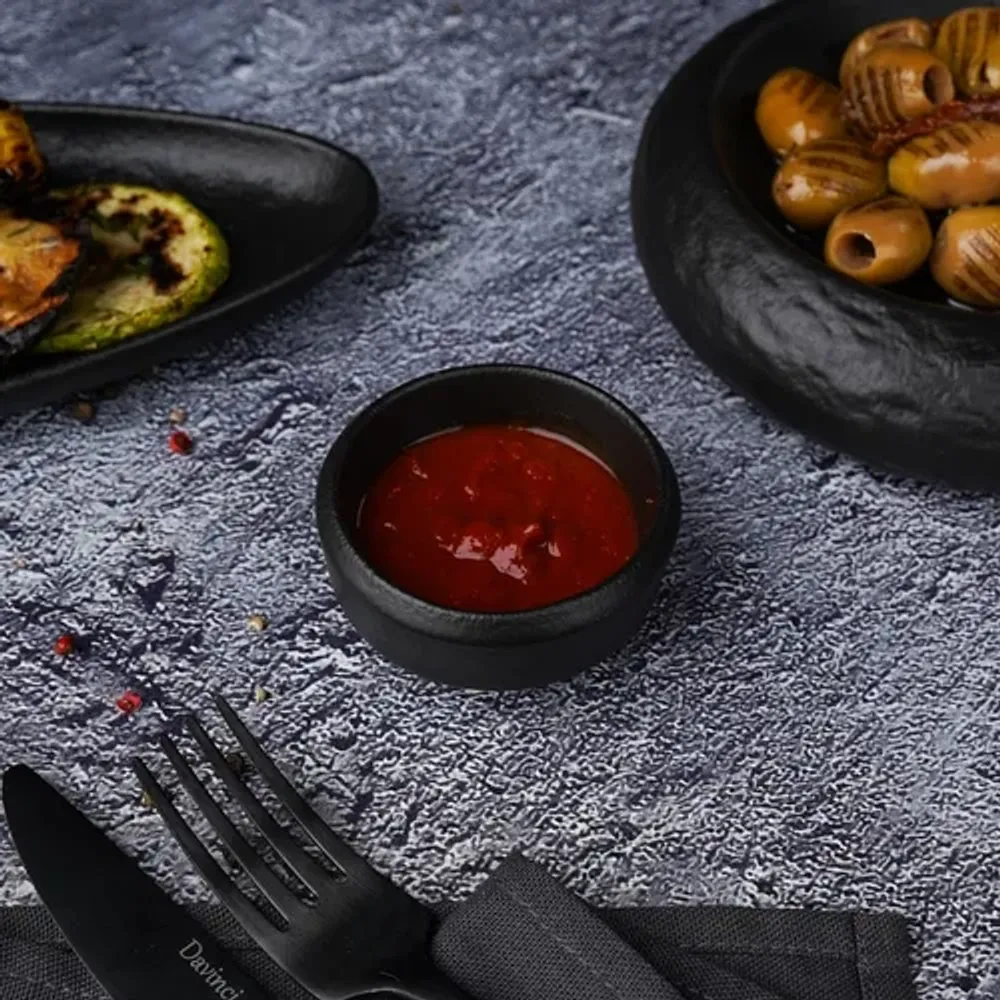 Соусник 50 мл d 6,7 см h3,4 см круглый фарфор Smooth Black Raw Stellar P.L. Proff Cuisine [10]