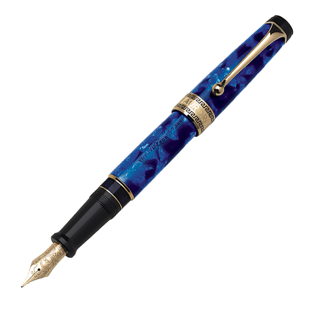 Перьевая ручка Aurora Optima Auroloide Cobalt Blue GT, перо - F, в подарочной коробке