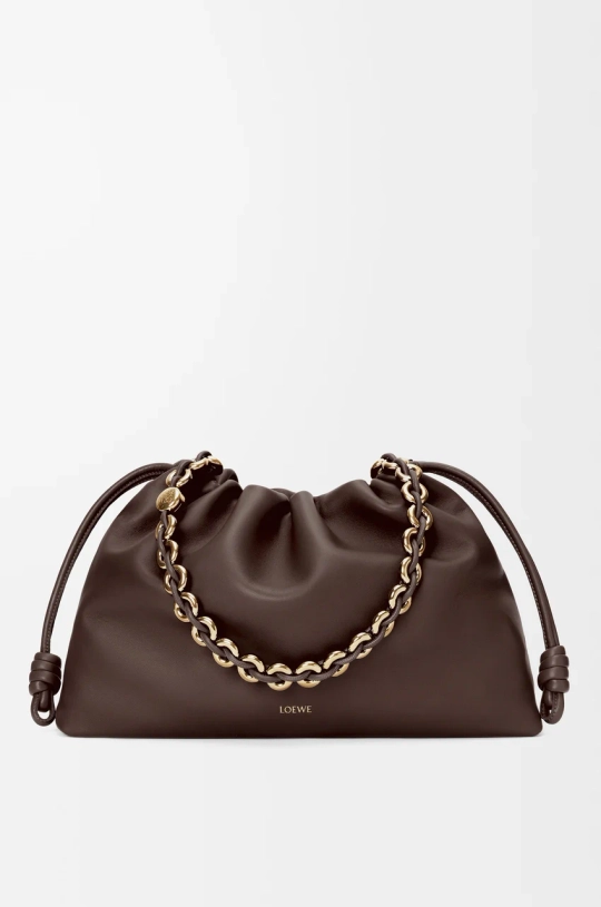 Loewe Большая сумка Flamenco из мягкой кожи ягненка наппа, темно-каштановый