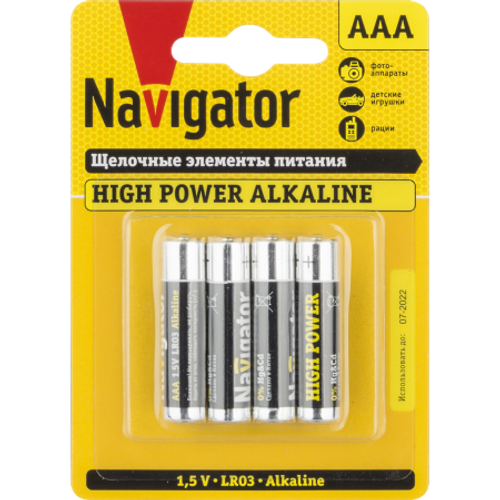 Элемент питания  NAVIGATOR NBT-NE- LR03-BP4  94 751