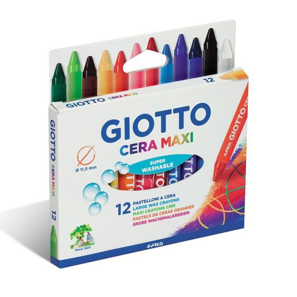 Карандаш цветной восковой утолщенные заточенный 12 цв, Giotto F291200