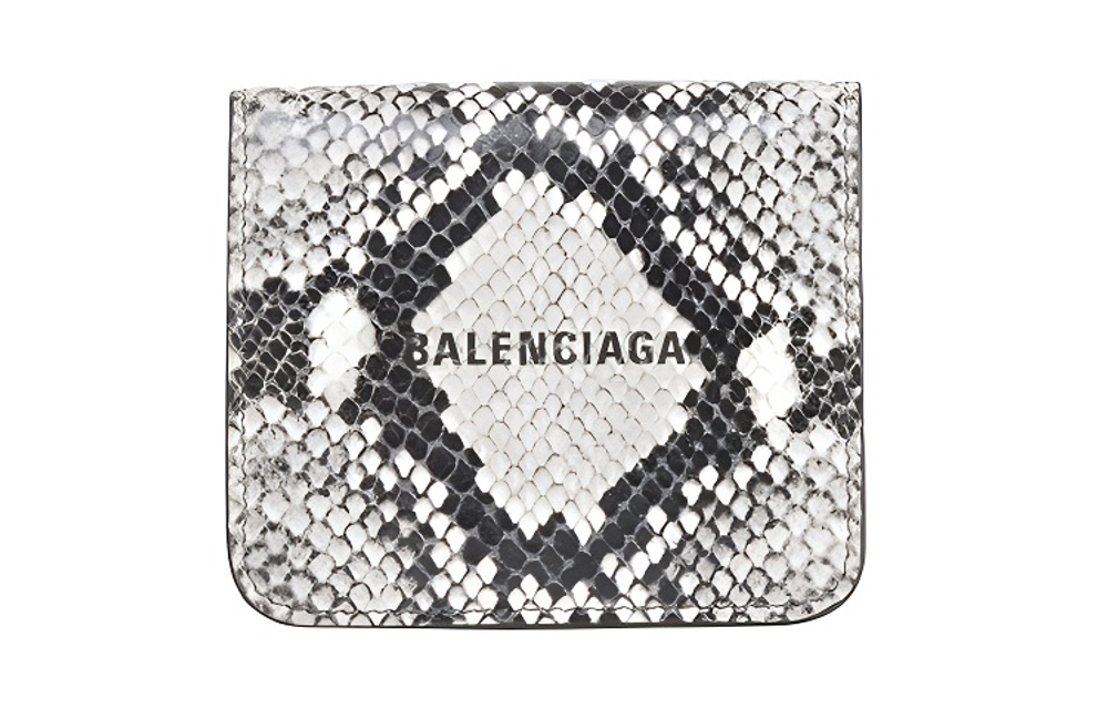 Balenciaga Calfskin Card Holder Women"s Black White