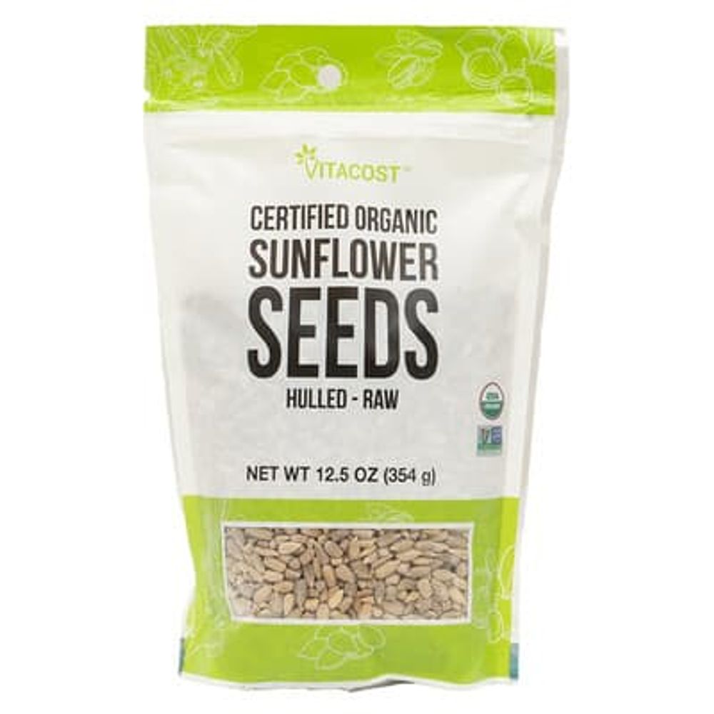Vitacost, органические семена подсолнечника, очищенные, 354 г (12,5 унции)