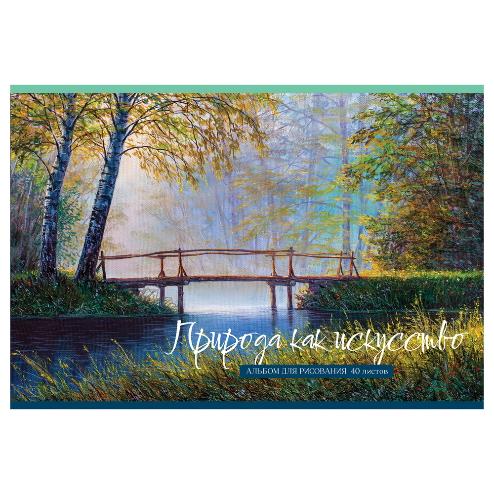 Альбом для рисования 40л., А4, на гребне "Природа как искусство", BG
