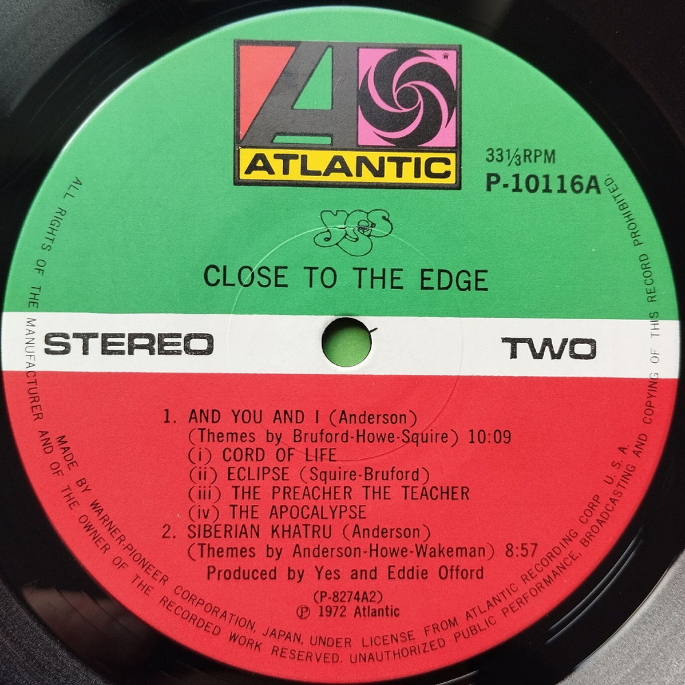 Винтажная виниловая пластинка LP Yes Close To The Edge (Japan 1976) (No Obi) Total Mass Retain