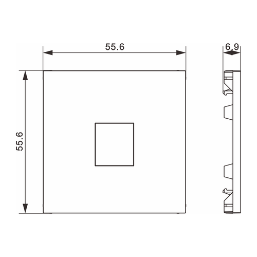 Накладка 1-я для розеток RJ45, TV, SAT, сталь, серия A07