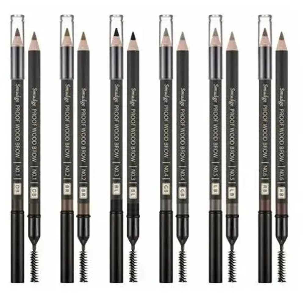 Missha Smudge Proof Wood Brow(Black),Карандаш для бровей (черный) 1шт