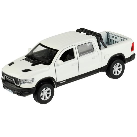 Машина металл DODGE RAM 1500 REBEL 13 см, двери, багаж, инер, белый, кор. Технопарк
