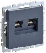 BRITE Розетка двойная RJ11+RJ45 кат.5E РК/Т12-БрМ маренго IEK