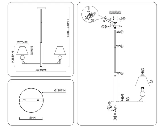 Потолочная люстра High Light LH75153 Ambrella