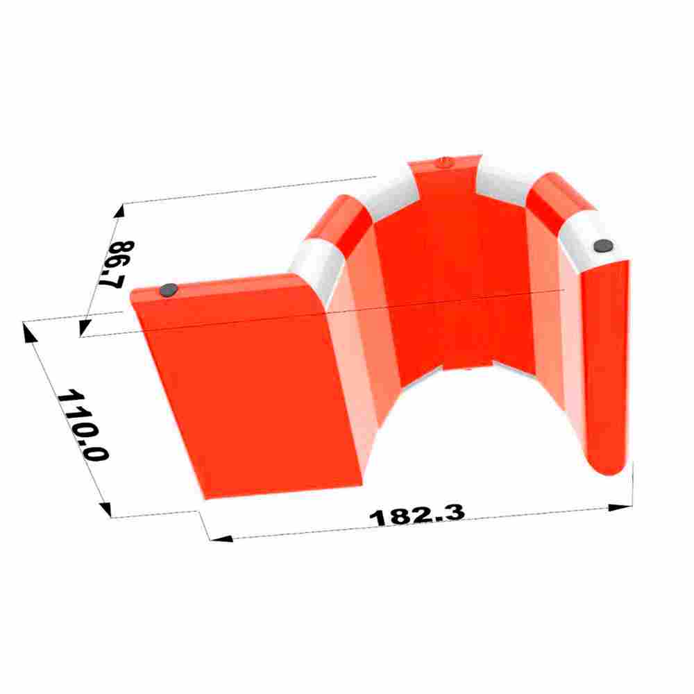 Надувная лестница для бассейна из ПВХ с бассейном, красный, 1.82*1.1*0.87 м
