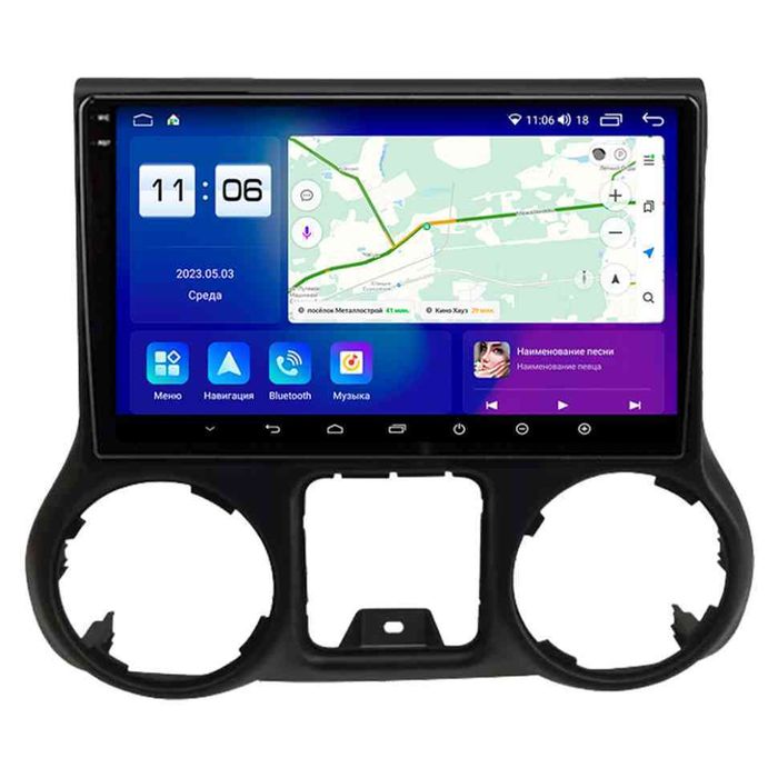 Магнитола для Jeep Wrangler 2015-2018 - Parafar PF098LUX1RN2K на Android 13, Быстрая, QLED+2K, CarPlay, 4G SIM-слот